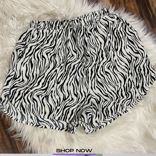 Women's High Waisted Black and White Casual Shorts