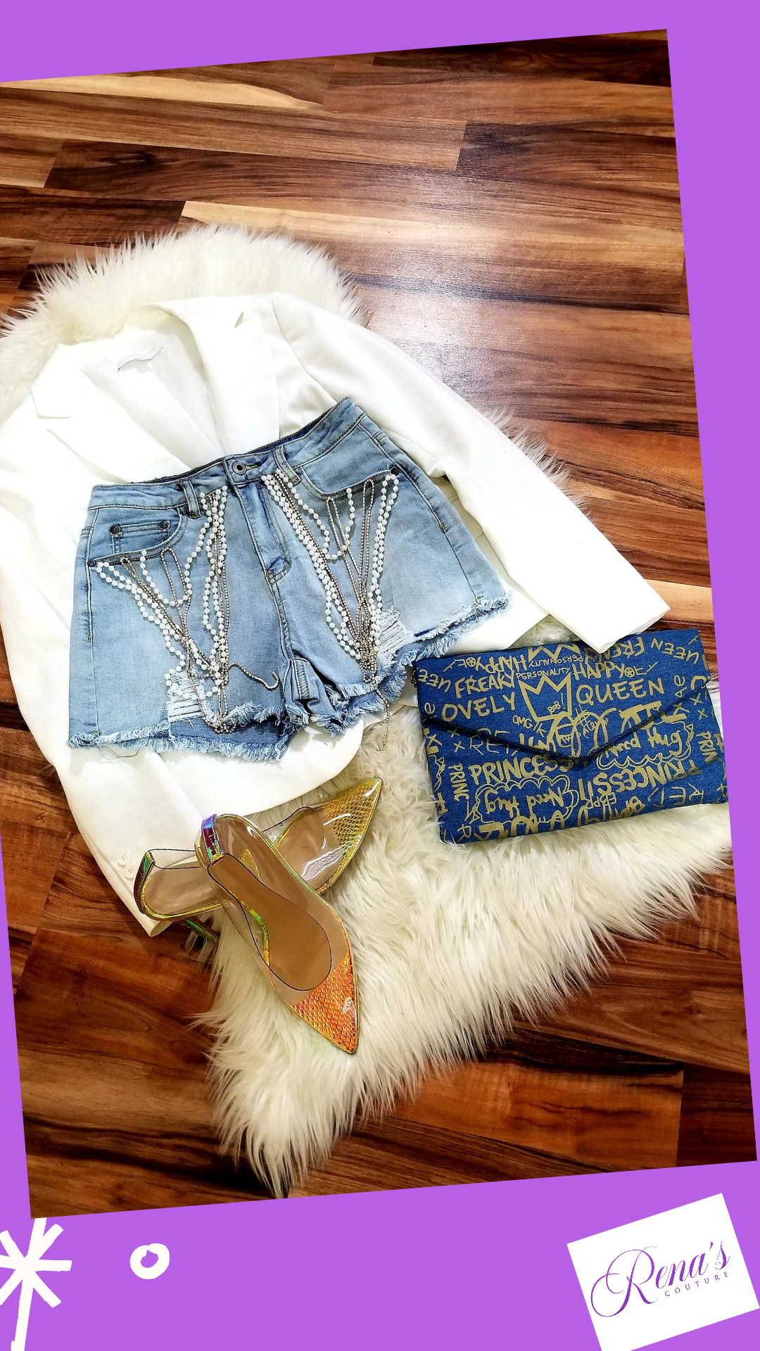 Rena's High Waist Denim Shorts