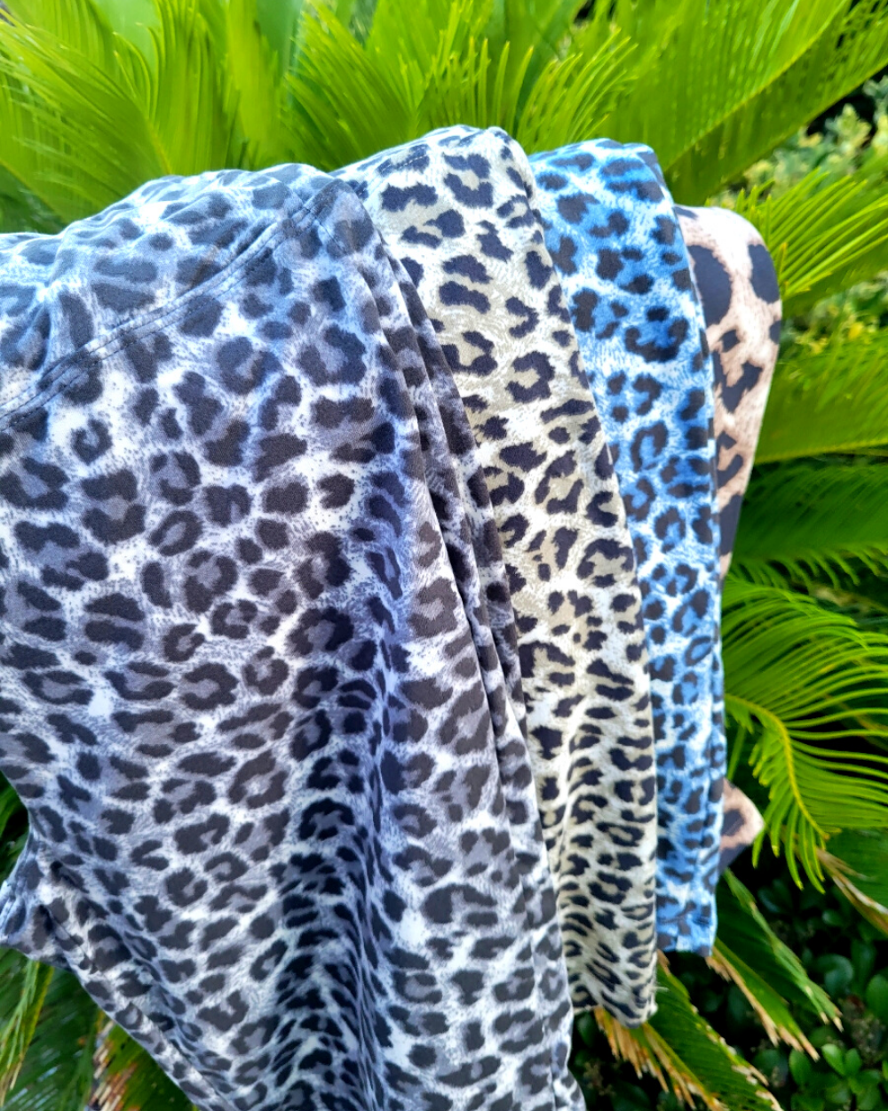 RENA'S MICROFIBER LEOPARD HIGH WAIST BIKER SHORTS