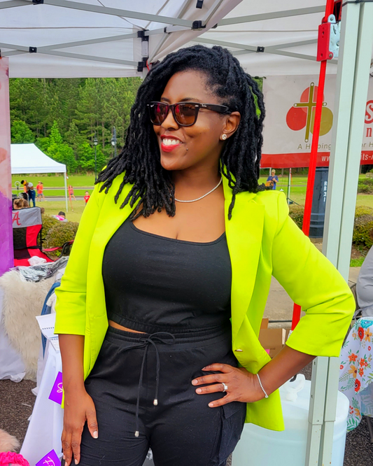 Women's Neon Lime Classic Breasted Blazer