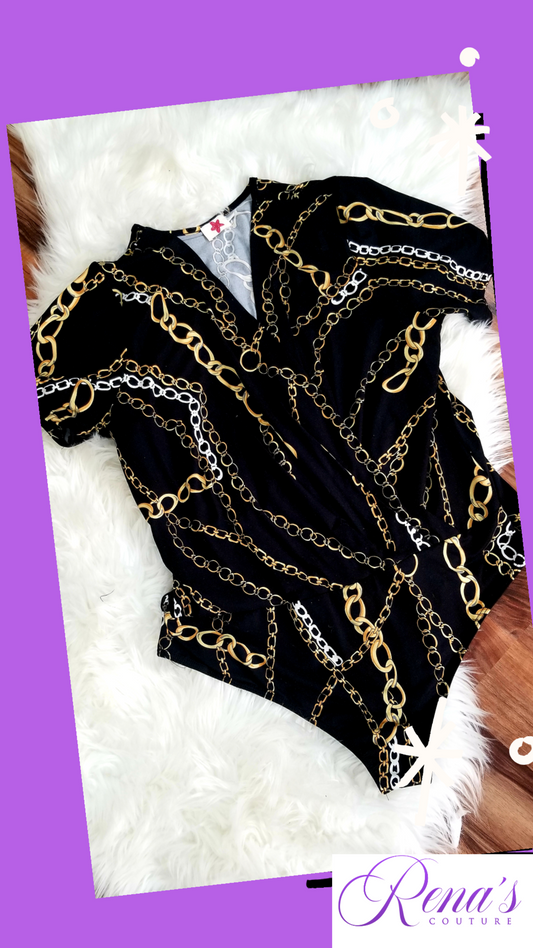 Rena's Plus Size Gold Chain Bodysuit
